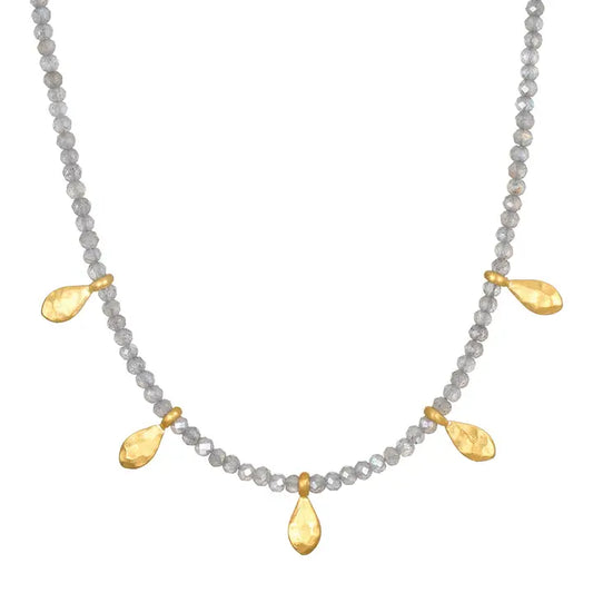 Inspired Beginnings Labradorite Petal Necklace - 14"